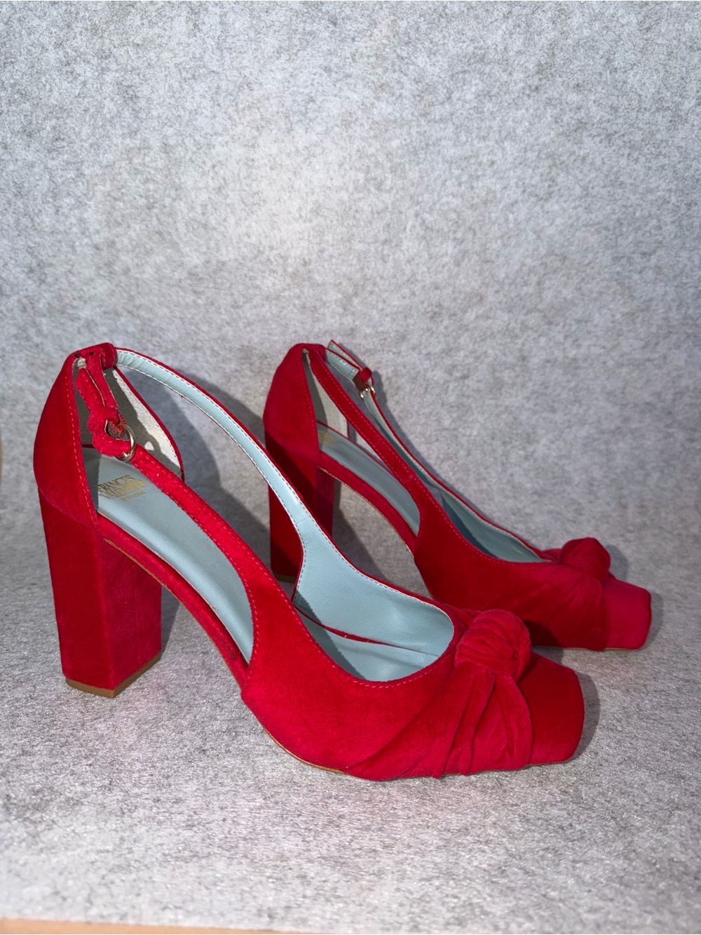 •2 Frances Valentine Retro Pump Red Velvet Size 9 - Picture 9 of 14